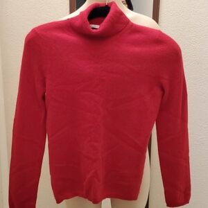 Cashmere sweater turtle neck, Red, 100% 2ply Charter Club EUC P/S